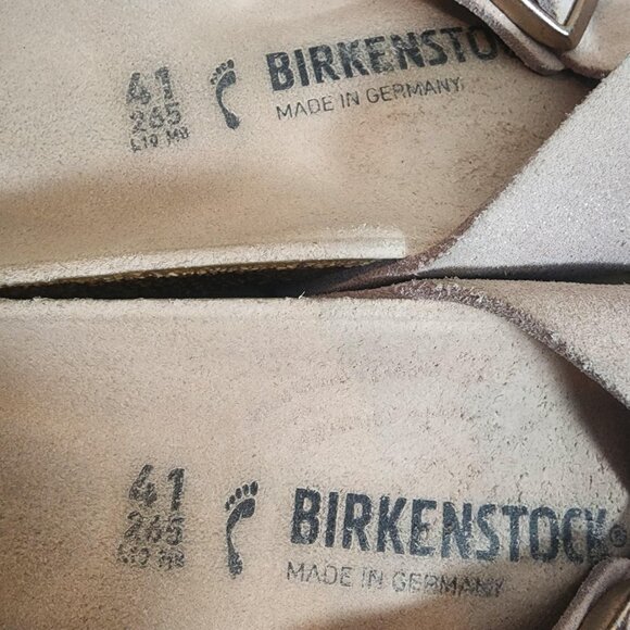 Birkenstock Sandals Womens Size 10 EU41 Pink Siena Big Buckle Suede Slides Cork - Picture 9 of 11